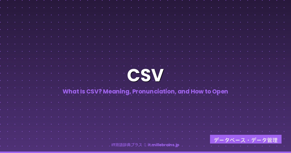 What Is CSV - IT Dictionary Plus